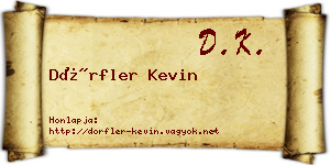 Dörfler Kevin névjegykártya