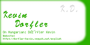 kevin dorfler business card